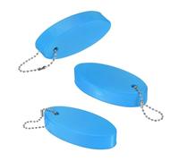 M METERXITY 3-Pack Floating Key Chain for Boating, Waterproof Bright Color Key Rings for Outdoor Water Sport/Fishing/Surfing/Sailing, Oval Shaped PU Foam Floating Keychains [Sky Blue]