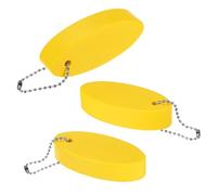 M METERXITY 3-Pack Floating Key Chain for Boating, Waterproof Bright Color Key Rings for Outdoor Water Sport/Fishing/Surfing/Sailing, Oval Shaped PU Foam Floating Keychains [Yellow]