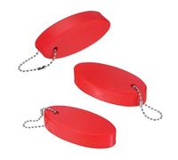 M METERXITY 3-Pack Floating Key Chain for Boating, Waterproof Bright Color Key Rings for Outdoor Water Sport/Fishing/Surfing/Sailing, Oval Shaped PU Foam Floating Keychains [Red]