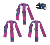 M METERXITY 3-Pack Headlamp Strap Replacement Headband, High Elastic Headlamp Adjustable Bicycles Head Band Belt for Flashlight Camping Riding [Blue Pink, 1.65"/42mm]