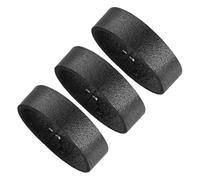 M METERXITY 3-Pack Leather Loop Keeper Accessories, 1.5 Inch/ 3.8 cm Belt Loop Keepers Use for Holding Extra Length Straps in Place Pants, Elastic Texture Belts Buckle [Black]