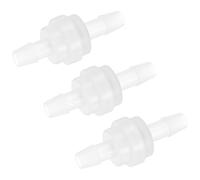 M METERXITY 3-Pack One Way Check Valve, 1/4" Barb Hose Non Return Plastic Pressure Ozone Resistance Air Valve for Fue/Oil/Water/Air/Gas 1.76" [Clear]