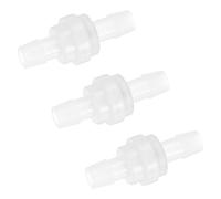 M METERXITY 3-Pack One Way Check Valve, 3/8" Barb Hose Non Return Plastic Pressure Ozone Resistance Air Valve for Fue/Oil/Water/Air/Gas 1.76" [Clear]