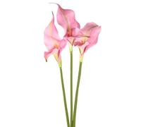M METERXITY 3-Pack Pink Two-petaled Artificial Calla Lily Flowers,23 Inch Faux Two-petaled Artificial Calla Lily Silk Bouquets Real Touch Faux Flowers for Home/Wedding/Christmas/Party