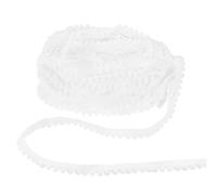 M METERXITY 3-Pack Pom Pom Ball Fringe Trim, 10 Yards 5mm Ball Fringe Trim Ribbon Sewing Accessory for Home Decoration/DIY Crafts/Curtain/Pillow [White]