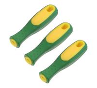 M METERXITY 3-Pack Rubber File Handle, 4.45 Inch Ergonomics Medium Handles with Strong Metal Rings 0.3" Round Hole File Handles for 14"-16" File/Screwdriver [Yellow Green]