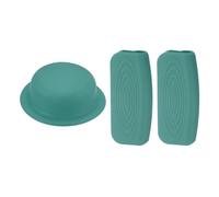 M METERXITY 3-Pack Silicone Pot Lid Covers & Silicone Assist Handle Holder Grip, Heat Resistant Lid Knob Handle Caps for Kitchen Cookware, Non-Slip Safe Grip Protectors [Gray Blue]
