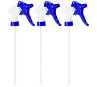 M METERXITY 3-Pack Spray Bottle Nozzle Replacement, Plastic Heavy Duty Trigger Spray Nozzle Head with Tube for 28-400/8,16,32 oz Bottles, Adjustable Mist Stream Sprayer [Blue, Head Only]