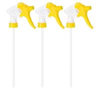 M METERXITY 3-Pack Spray Bottle Nozzle Replacement, Plastic Heavy Duty Trigger Spray Nozzle Head with Tube for 28-400/8,16,32 oz Bottles, Adjustable Mist Stream Sprayer [Yellow, Head Only]