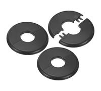 M METERXITY 3-Pack Wall Split Flange, ABS Round Self-Adhesive Escutcheon Plate Cover Buckle for 25mm/0.98 in Dia Pipe Accessories/Floor/Ceiling, Plumbing Cover Plates [Black,6.5mm/0.26in H]