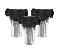 M METERXITY 3-Pack Water Pump Strainer with 100 Mesh Stainless Steel Filter Screen, 3/4" Inch Female NPT In-line Strainer for Garden Hose Outdoor RV Water Tank Pressure Washer [Black]