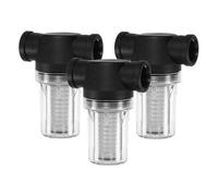 M METERXITY 3-Pack Water Pump Strainer with 20 Mesh Stainless Steel Filter Screen, 3/4" Inch Female NPT In-line Strainer for Garden Hose Outdoor RV Water Tank Pressure Washer [Black]