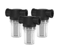 M METERXITY 3-Pack Water Pump Strainer with 40 Mesh Stainless Steel Filter Screen, 3/4" Inch Female NPT In-line Strainer for Garden Hose Outdoor RV Water Tank Pressure Washer [Black]
