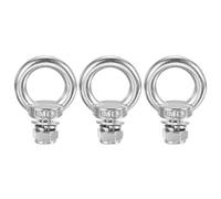 M METERXITY 3-Sets Eye Bolts with Nuts, M8x13mm 304 Stainless Steel Lifting Shoulder Eye Bolt with Washer and Nut for Hanging [Silver Tone]