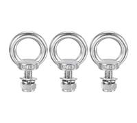 M METERXITY 3-Sets Eye Bolts with Nuts, M8x20mm 304 Stainless Steel Lifting Shoulder Eye Bolt with Washer and Nut for Hanging [Silver Tone]