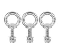 M METERXITY 3-Sets Eye Bolts with Nuts, M8x30mm 304 Stainless Steel Lifting Shoulder Eye Bolt with Washer and Nut for Hanging [Silver Tone]