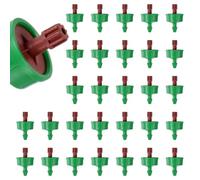 M METERXITY 30-Pack 2.1 GPH Pressure Compensating Drippers, Drip Irrigation Emitters for Garden Lawn/Pots Plant Irrigation Systems, Drip Sprinkler Heads [Green+Red]