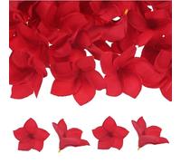 M METERXITY 30-Pack Artificial Plumeria Flowers, Fake Silk Heads Flower Hawaiian Plumeria Petal for DIY Crafts/Dress/Wedding/Party Decoration [Red, 3.9"/ 10cm]