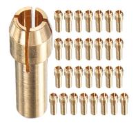 M METERXITY 30-Pack Brass Drill Chuck, 1/8 Inch/ 3.2 mm Collets Set Quick Change Replacement 4.2mm Shank Diameter for Rotary Tools/Electric Drills [Golden]