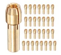 M METERXITY 30-Pack Brass Drill Chuck, 3/32 Inch/ 2.4 mm Collets Set Quick Change Replacement 4.2mm Shank Diameter for Rotary Tools/Electric Drills [Golden]