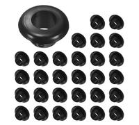 M METERXITY 30-Pack Cable Railing Rubber Grommets, 10mm Drill Hole 8mm ID Eyelet Ring Gasket for Wiring, Wire Cable, Automotive, Metal Cable Railing Post, Car Grommet [Black]