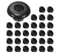 M METERXITY 30-Pack Cable Railing Rubber Grommets, 8mm Drill Hole 6mm ID Eyelet Ring Gasket for Wiring, Wire Cable, Automotive, Metal Cable Railing Post, Car Grommet [Black]