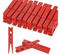 M METERXITY 30-Pack Colored Clothespins Wooden, 2.8 Inch/72mm Colorful Clothes Pins for Hanging Clothing/Crafts/Pictures, Wooden Clothespins [Red]