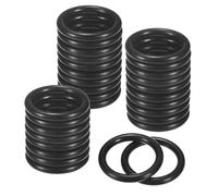 M METERXITY 30-Pack Dream Catcher Rings,1.1 Inch Plastic Macrame Wreath Floral Round Rings Plastic O Rings Hoop for DIY Wedding Wreath/Wall Hanging/Christmas/Camping Black 0.14 Inch