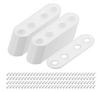 M METERXITY 30-Pack Flat Straight Brackets, 2.17 x 0.71 Inch Flat Bracket Mending for Wood Furniture/ Timber PC Case Holder, Plate Furniture Brace [White]