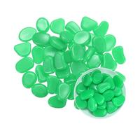 M METERXITY 30-Pack Glow in the Dark Rocks, 1.77" Resin Outdoor Garden Decorations Luminous Pebbles Stones for Garden Plants/Aquarium/Backyard Path, Aquarium Gravel [Cyan]