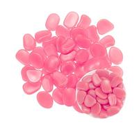 M METERXITY 30-Pack Glow in the Dark Rocks, 1.77" Resin Outdoor Garden Decorations Luminous Pebbles Stones for Garden Plants/Aquarium/Backyard Path, Aquarium Gravel [Pink]