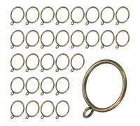 M METERXITY 30-Pack Green Bronze Curtain Rings with Eyelet, Rustproof Metal Rings for Curtain Rods, 38 mm Interior Diameter