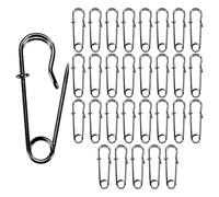 M METERXITY 30-Pack Large Safety Pins, 1.1" Spring Lock Pins Blanket Bulk Pins for Fashion/Clothes/Sewing/Quilting/Upholstery/Laundry/DIY Craft/Decorative, Big Safety Pins [Black]