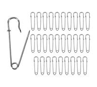 M METERXITY 30-Pack Large Safety Pins, 1.5" Spring Lock Pins Blanket Bulk Pins for Fashion/Clothes/Sewing/Quilting/Upholstery/Laundry/DIY Craft/Decorative, Big Safety Pins [Black]