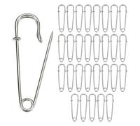 M METERXITY 30-Pack Large Safety Pins, 2.5" Spring Lock Blanket Bulk Big Pin for Fashion/Clothes/Sewing/Quilting/Upholstery/Laundry/DIY Craft/Decorative [Silver]