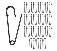 M METERXITY 30 Pack Large Safety Pins, 2.8" Spring Lock Blanket Bulk Big Pin for Fashion/Clothes/Sewing/Quilting/Upholstery/Laundry/DIY Craft/Decorative [Black]