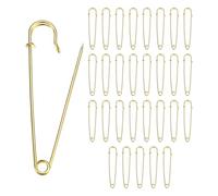 M METERXITY 30-Pack Large Safety Pins, 3.5" Spring Lock Blanket Bulk Big Pin for Fashion/Clothes/Sewing/Quilting/Upholstery/Laundry/DIY Craft/Decorative [Gold]