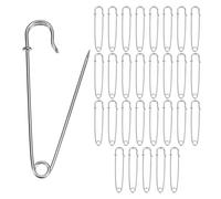 M METERXITY 30-Pack Large Safety Pins, 4" Spring Lock Blanket Bulk Big Pin for Fashion/Clothes/Sewing/Quilting/Upholstery/Laundry/DIY Craft/Decorative [Silver]