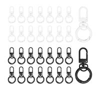 M METERXITY 30-Pack Lobster Claw Clasp, Zinc Alloy Swivel Trigger Snaps Spring Clasps Hooks for Keychain Buckle/Lanyard/Straps/Purse, Spring Clasps Clips [Black & White]