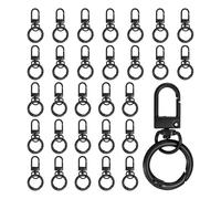 M METERXITY 30-Pack Lobster Claw Clasp, Zinc Alloy Swivel Trigger Snaps Spring Clasps Hooks for Keychain Buckle/Lanyard/Straps/Purse, Spring Clasps Clips [Black]