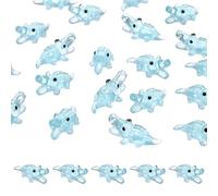 M METERXITY 30-Pack Luminous Mini Resin Crocodile, Glow in the Dark Tiny Crocodile for Fairy Garden/Micro Landscaping/Dollhouse, Cute Miniature Animal Figurine to Hide [Blue]