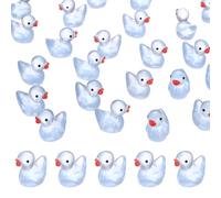 M METERXITY 30-Pack Luminous Mini Resin Ducks, Glow in the Dark Tiny Duck for Fairy Garden/Micro Landscaping/Dollhouse, Cute Miniature Animal Figurine to Hide [Light Blue]