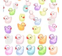 M METERXITY 30-Pack Luminous Mini Resin Ducks, Glow in the Dark Tiny Duck for Fairy Garden/Micro Landscaping/Dollhouse, Cute Miniature Animal Figurine to Hide [Random Mixed Colors]