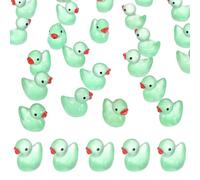 M METERXITY 30-Pack Luminous Mini Resin Ducks, Glow in the Dark Tiny Duck for Terrarium/Micro Landscaping/Dollhouse, Decorative Miniature Animal Figurine to Place [Peacock Blue]