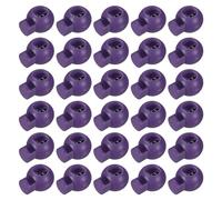M METERXITY 30 Pack Plastic Spring Cord Locks - Single Hole Ball Spring Toggle Stopper Spring Cord Toggle Clasps, Apply to Drawstrings Bags (17x22mm, Dark Purple)