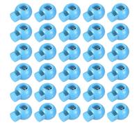 M METERXITY 30 Pack Plastic Spring Cord Locks - Single Hole Ball Spring Toggle Stopper Spring Cord Toggle Clasps, Apply to Drawstrings Bags (17x22mm, Lake Blue)