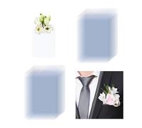 M METERXITY 30-Pack Pocket Boutonnieres Holders, No-Lapel Pin Plastic Flower Sleeve for Wedding/Bridegroom/Party/Prom, Fits in Jacket/Suits Pockets, Square Corsage Card Sleeves, [Clear]