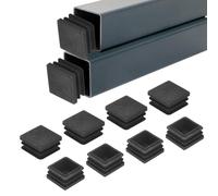 M METERXITY 30-Pack Square Tubing End Caps, 1.1Inch/28mm Plastic Tube Plugs for Square Metal Tube/Chair Legs/Pipe Post/Furniture/Fence, Bumper Tubing Plug [Black]