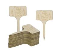 M METERXITY 30-Pack Thank You for Helping Me Grow Plant Labels, 4"x2.3"x0.08"(LxWxT) Rectangle Wooden Plant Stakes Labels, Nursery Garden Labels for Garden Potted Plants/Thanksgiving Supplies