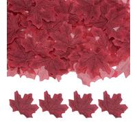M METERXITY 300-Pack Artificial Maple Leaves, Fake Fall Leaves Faux Autumn Leaves for Thanksgiving/Wedding/Party/Wreaths Decor/Scrapbooking Crafts [8cm, Rose Red]